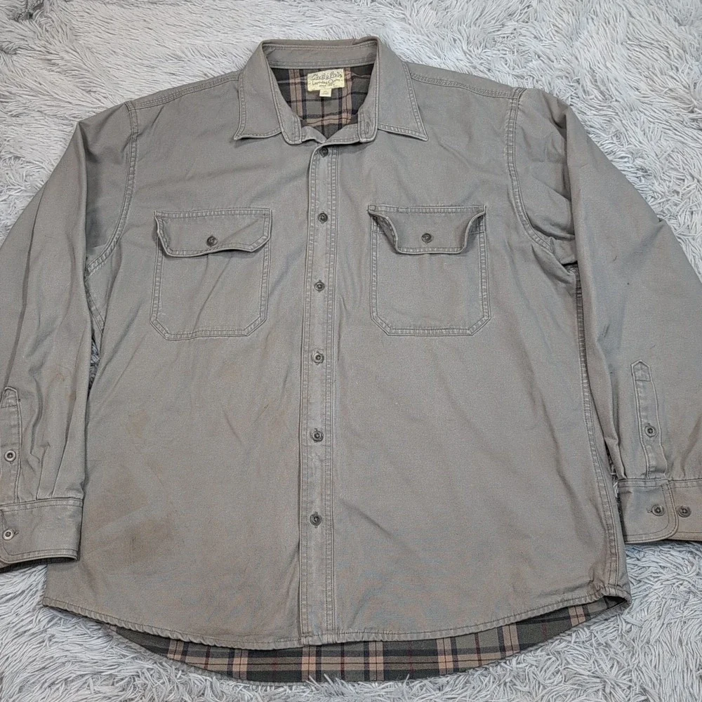 Cabela's Jacket Mens XL Gray Barn Chore  Work Pockets Shacket Button‎ Up Grunge